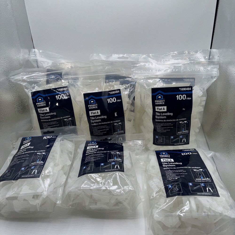 Lot Of 9 NEW Project Source Flat A Floor Tile Leveling System Clips 1690484 =900